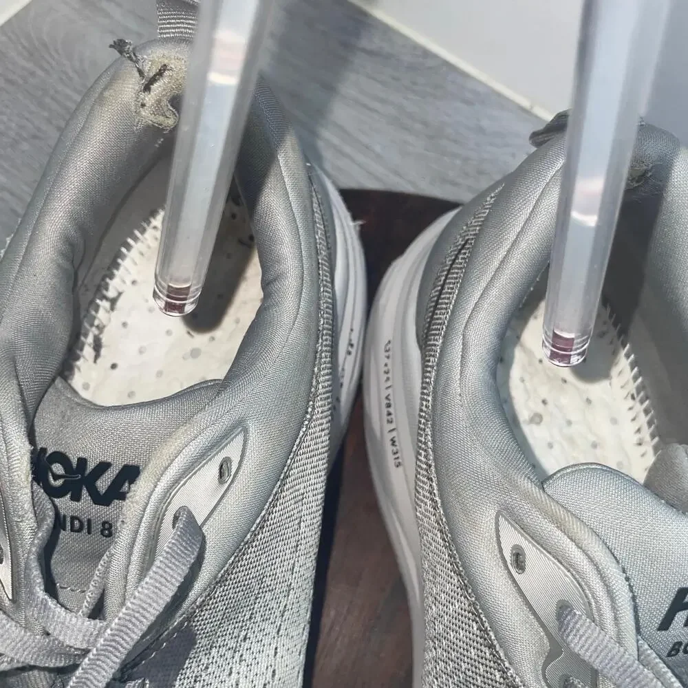 Hoka One One Bondi 8 Shark Grey Men’s Size 11 2E Wide Running Shoes 1127953-SHMS